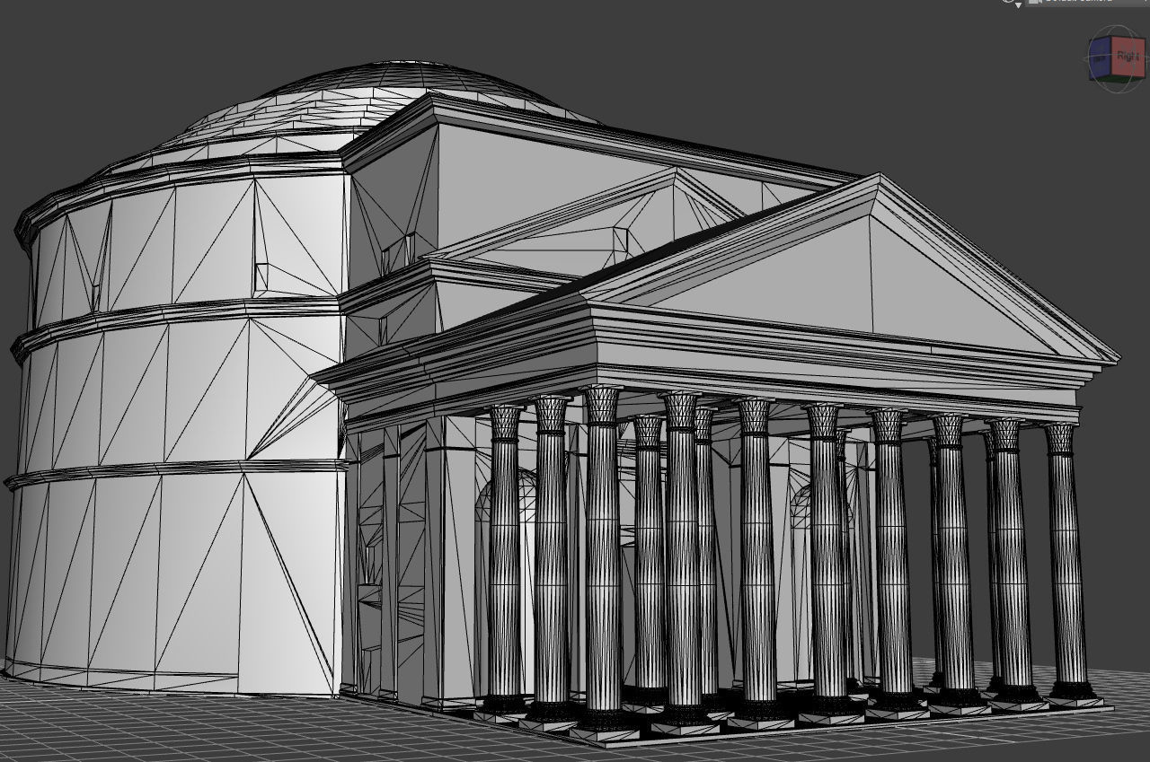 Pantheon with interior 3D model_8