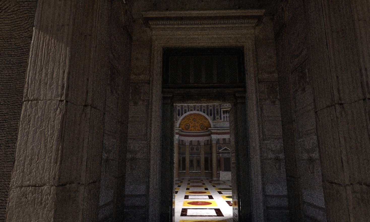 Pantheon with interior 3D model_6