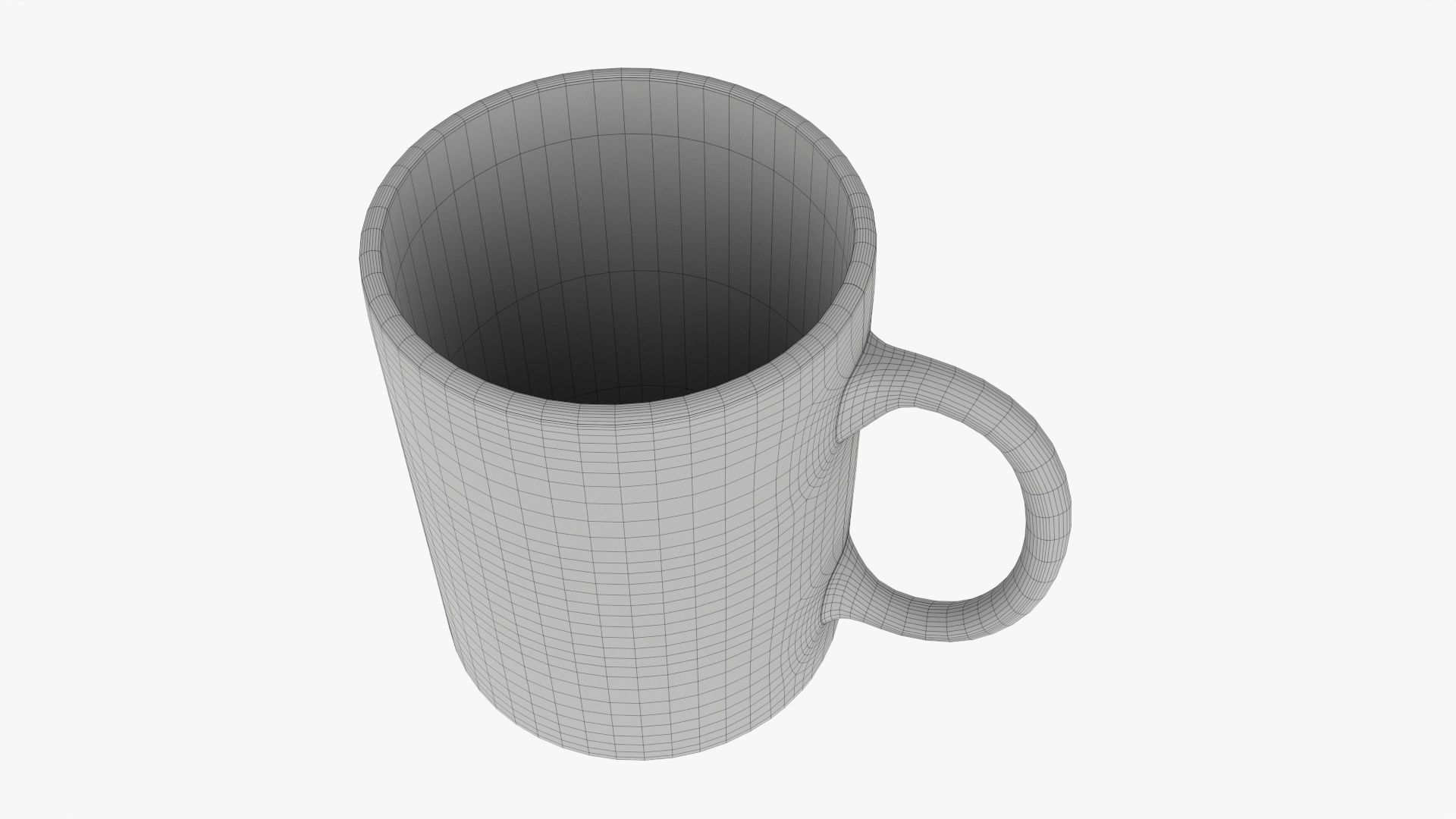 Coffee mug with handle 06 3D model_7