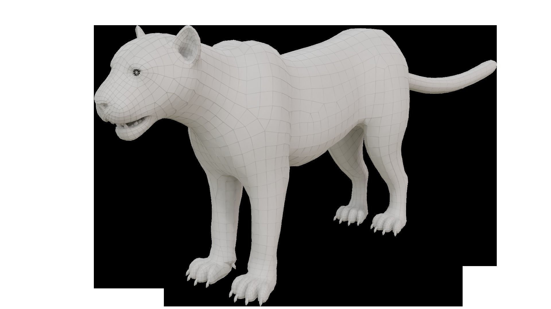 Realistic Fur Black panther Rigged Low-poly 3D model_15