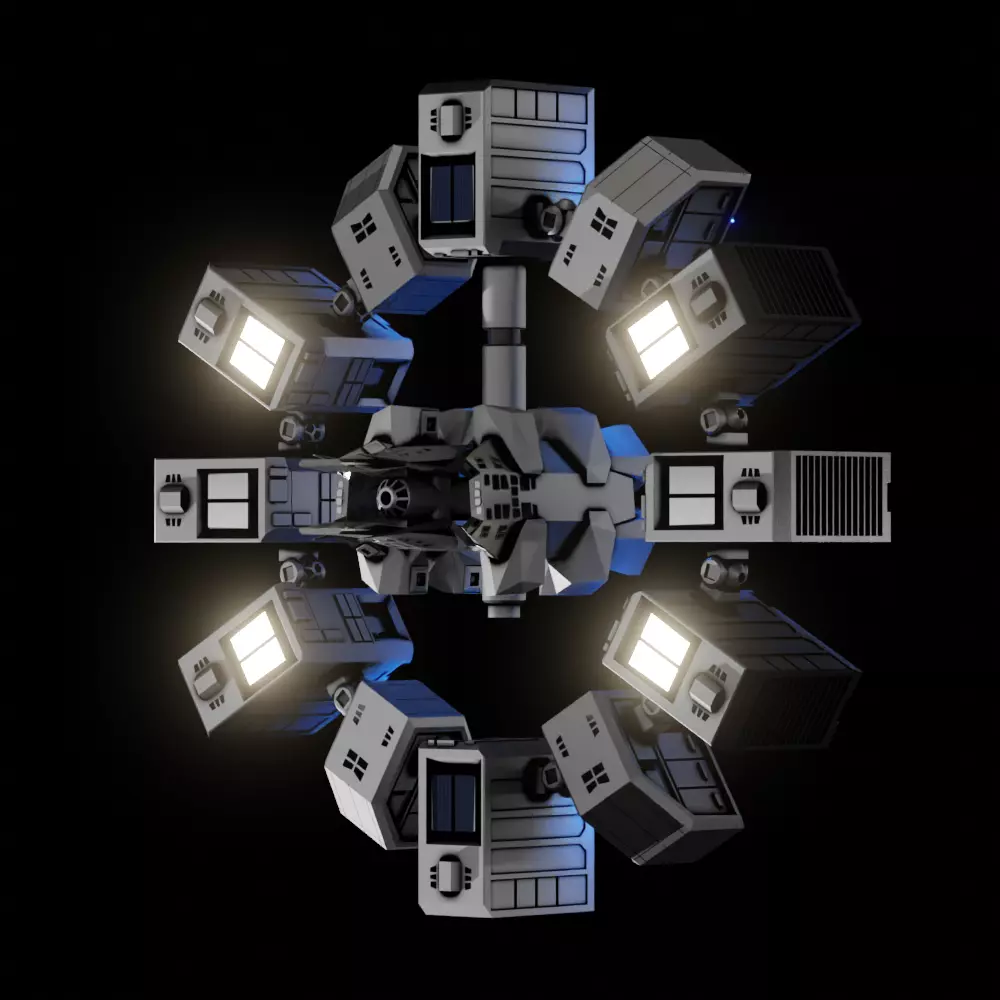 Endurence Interstellar Spaceship Low-poly 3D model_0