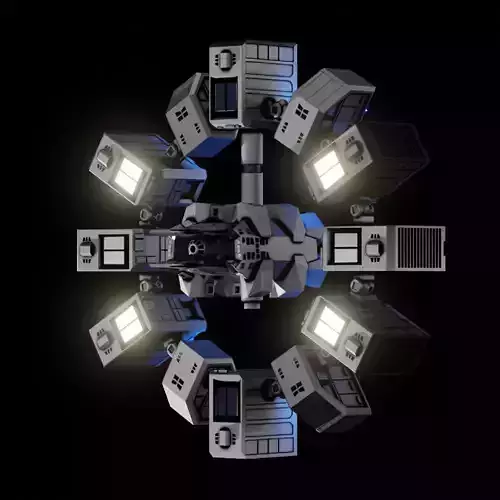 Endurence Interstellar Spaceship Low-poly 3D model