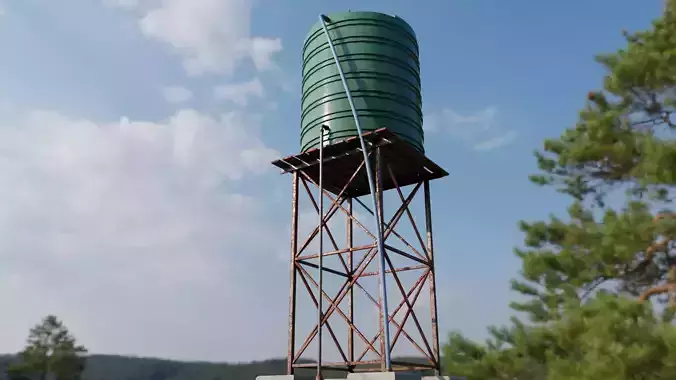 Water Tank Low-poly 3D model