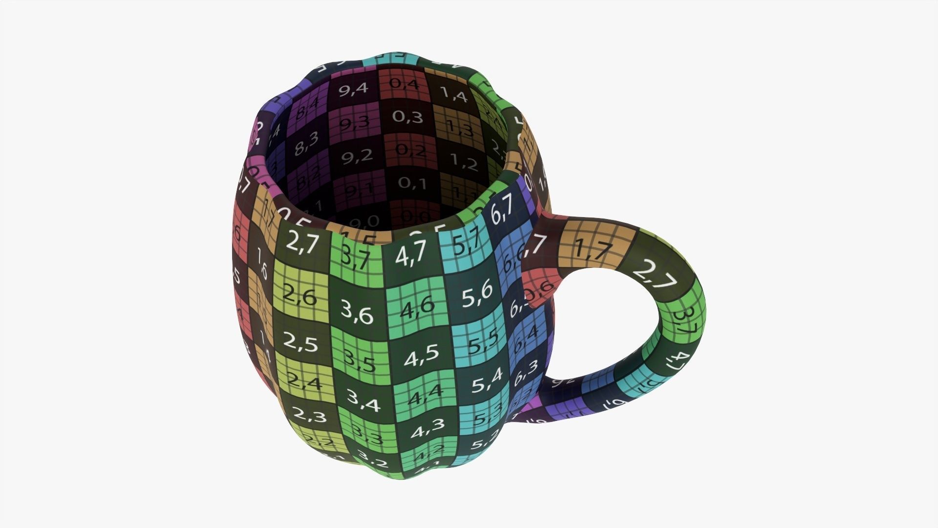 Coffee mug with handle 08 3D model_13