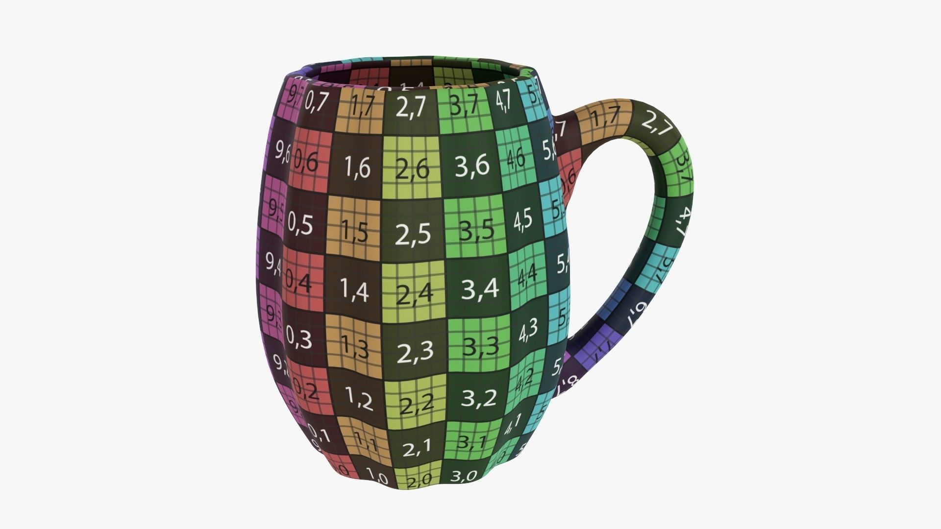 Coffee mug with handle 08 3D model_12