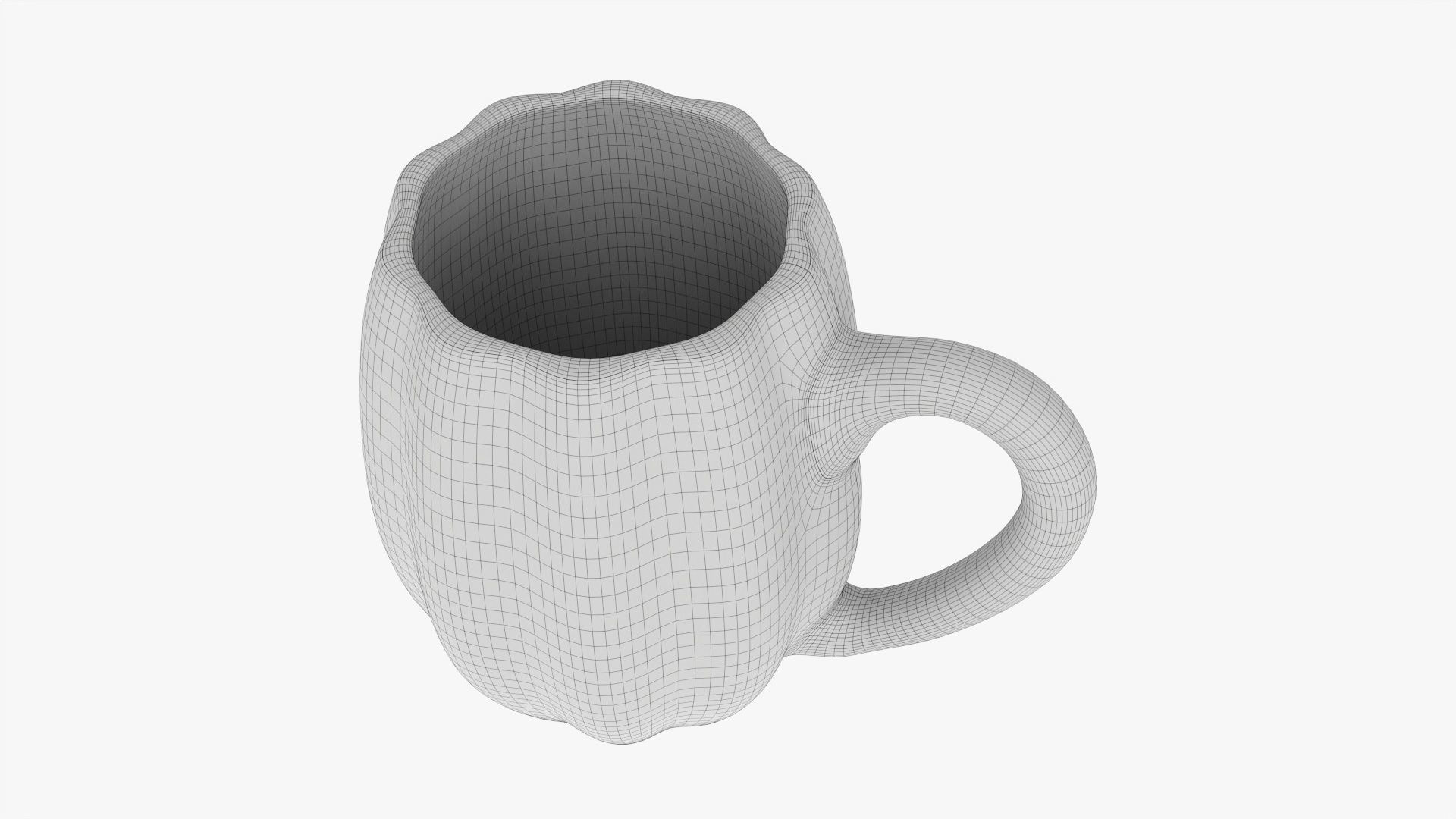 Coffee mug with handle 08 3D model_7