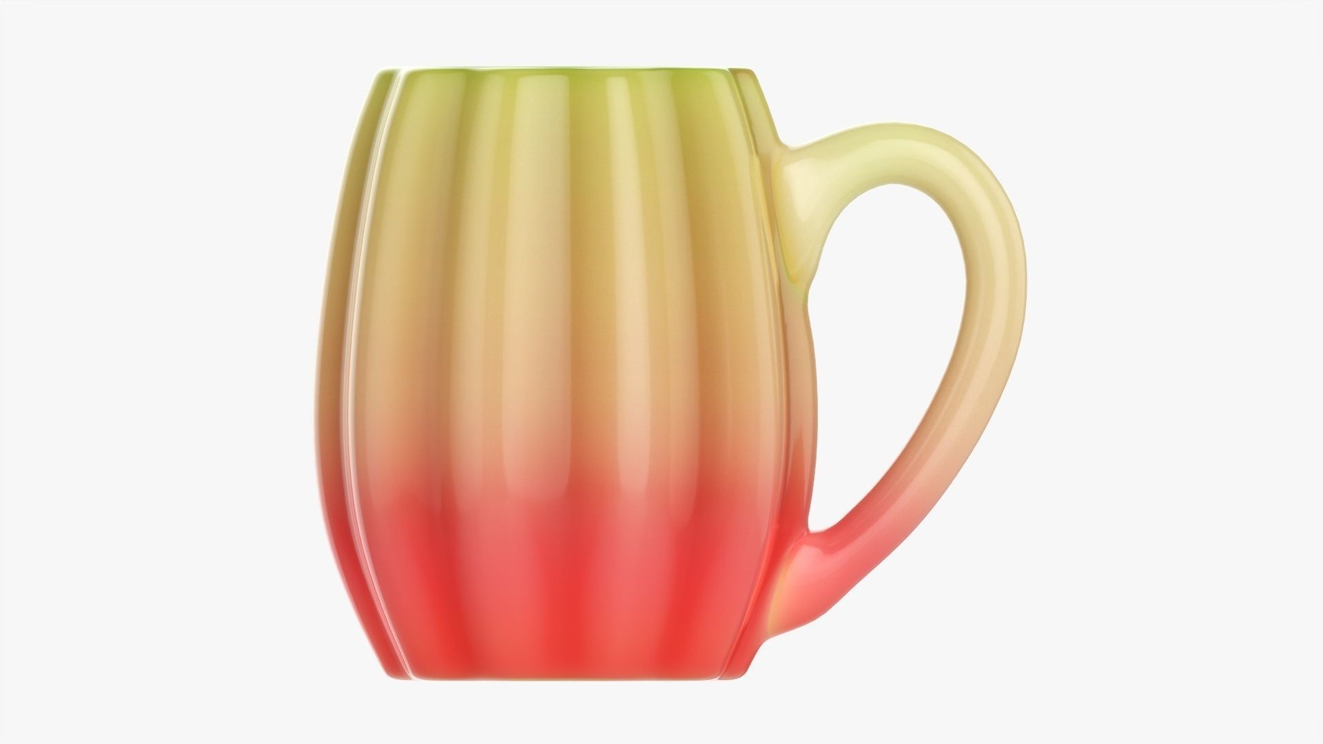 Coffee mug with handle 08 3D model_3