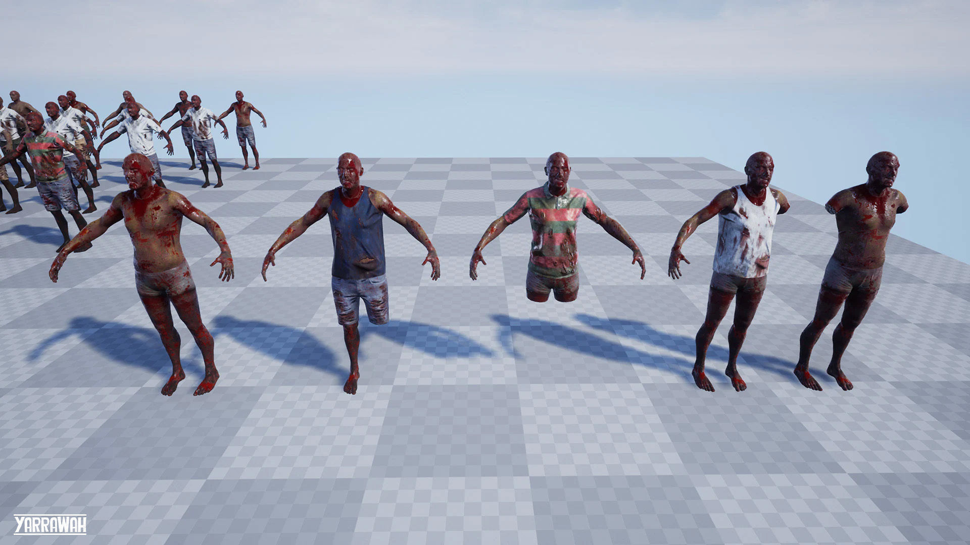 Zombie - Bloated Male Low-poly 3D model_25