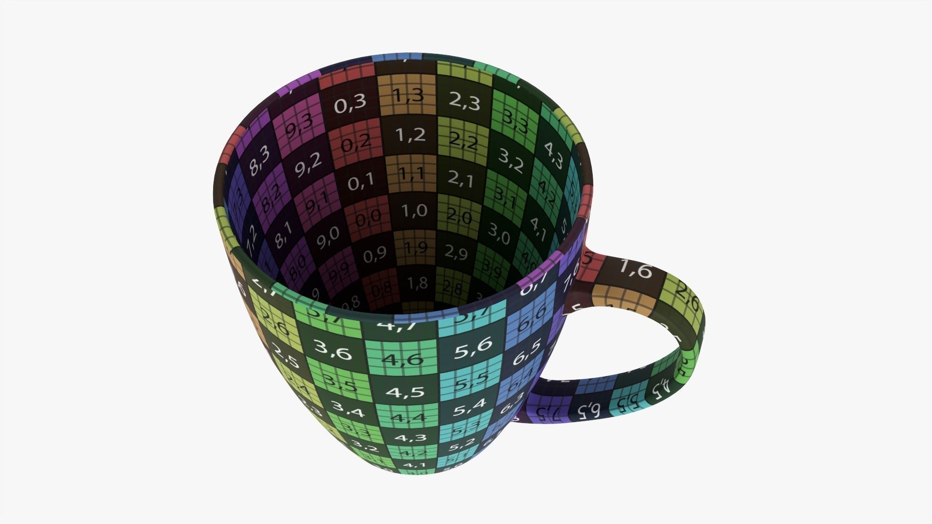 Coffee mug with handle 09 3D model_13