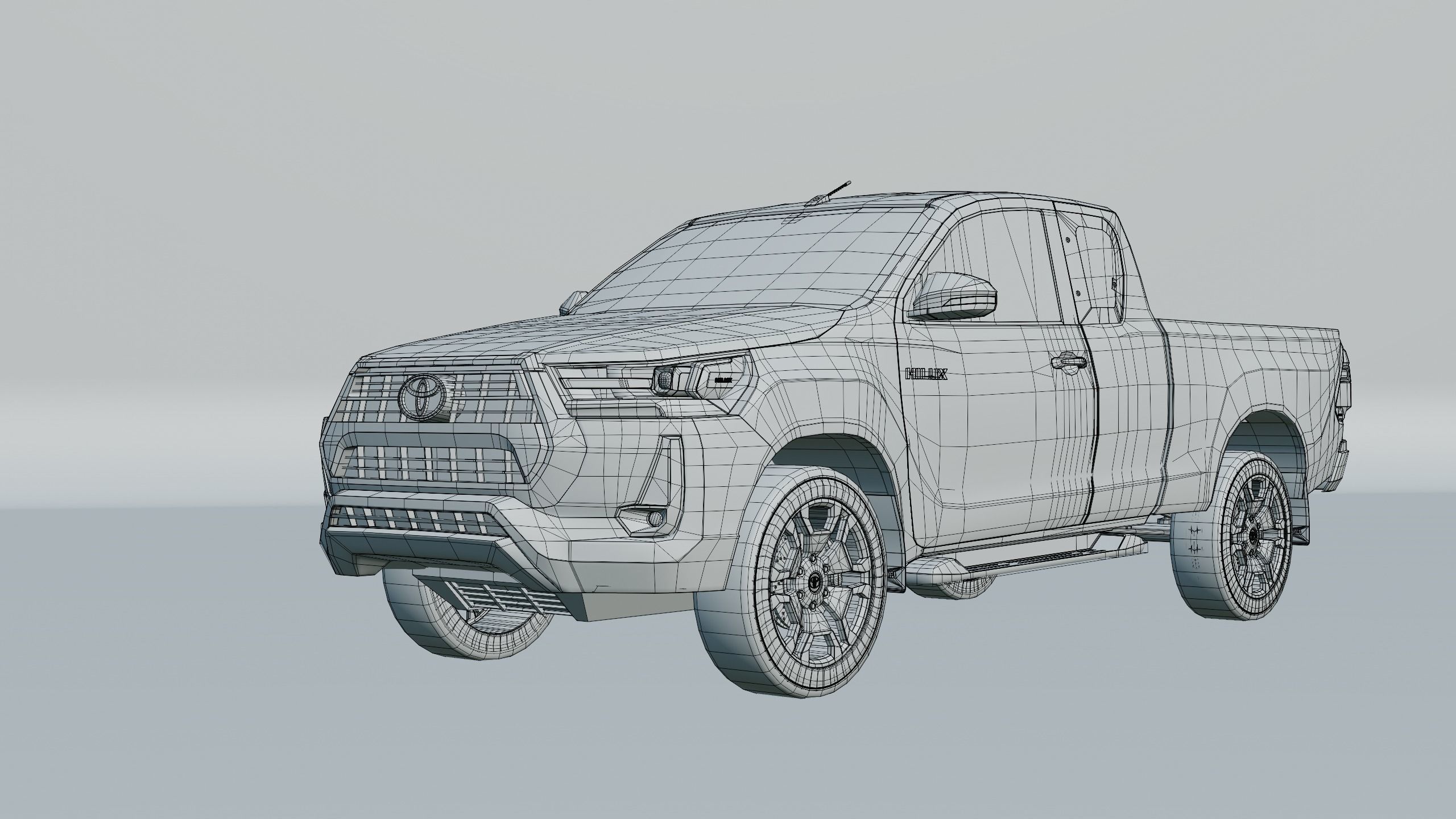 Toyota Hilux Xtra Cab 2021 Low-poly 3D model_15