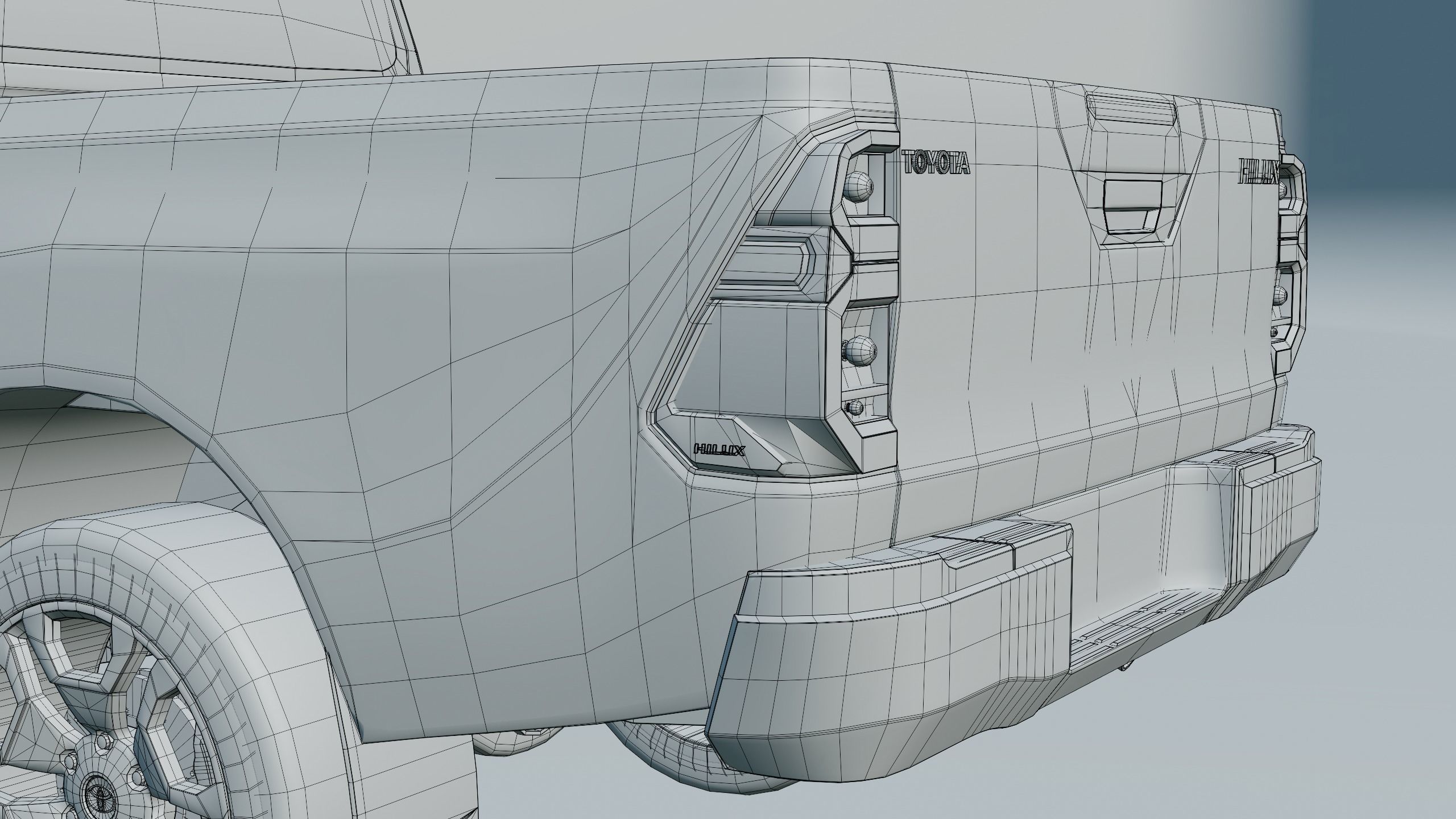 Toyota Hilux Xtra Cab 2021 Low-poly 3D model_26