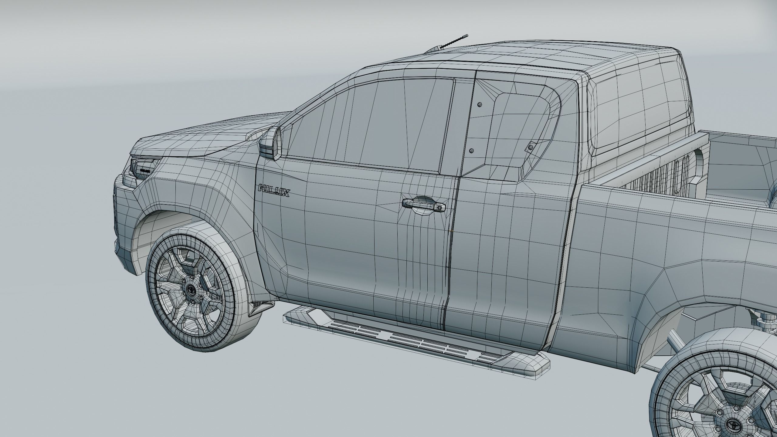 Toyota Hilux Xtra Cab 2021 Low-poly 3D model_22