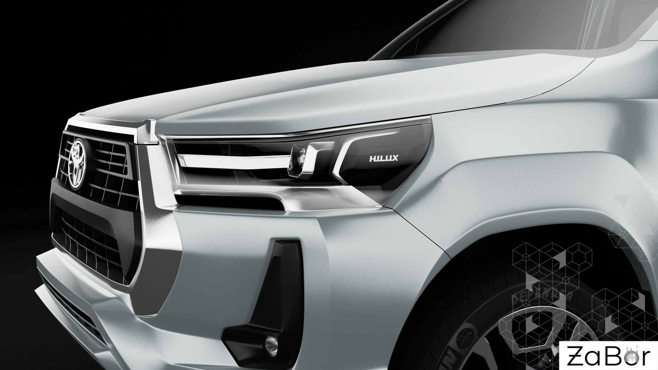 Toyota Hilux Xtra Cab 2021 Low-poly 3D model_10