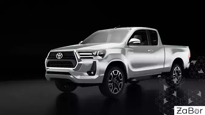 Toyota Hilux Xtra Cab 2021 Low-poly 3D model