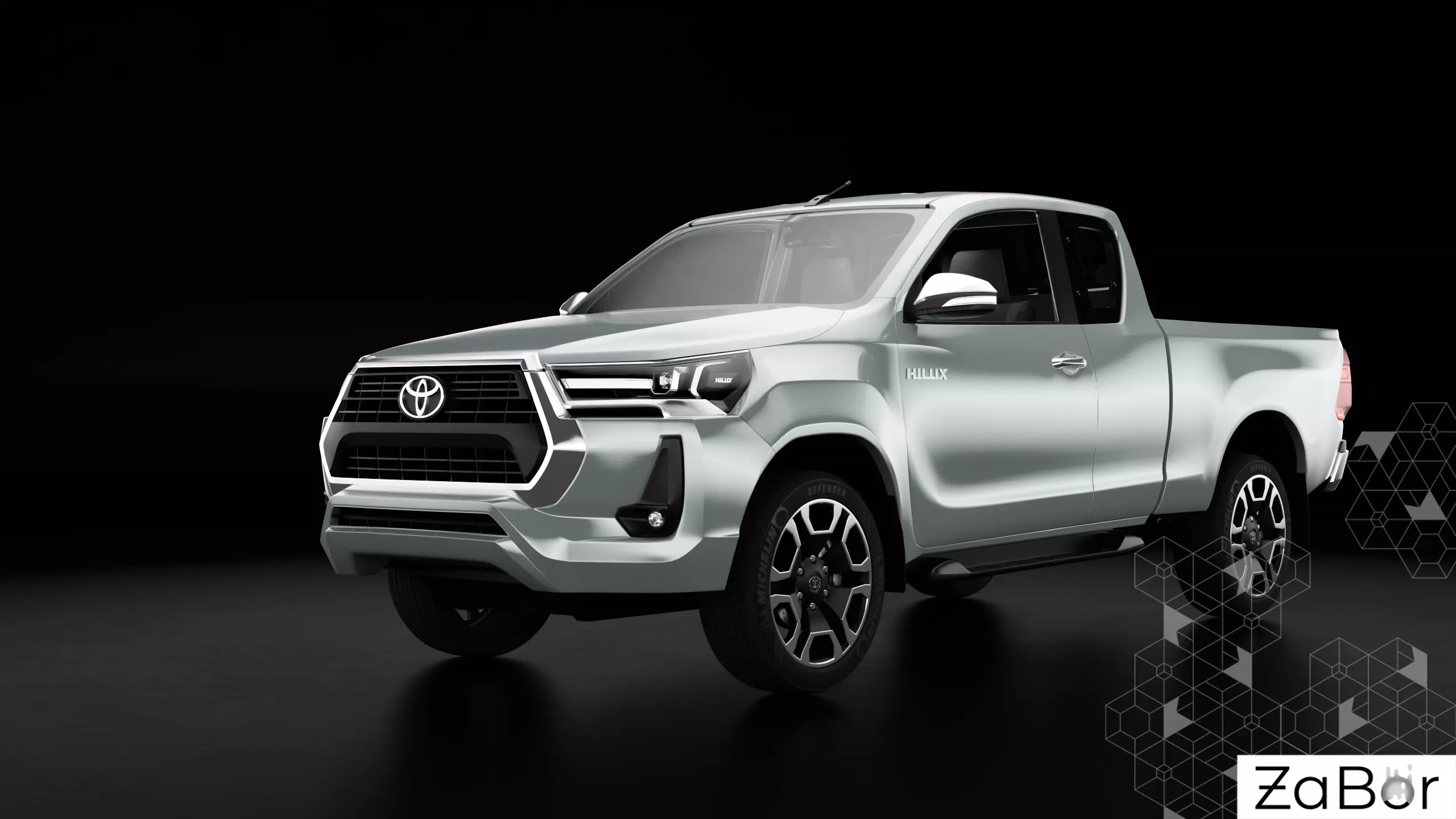 Toyota Hilux Xtra Cab 2021 Low-poly 3D model_0