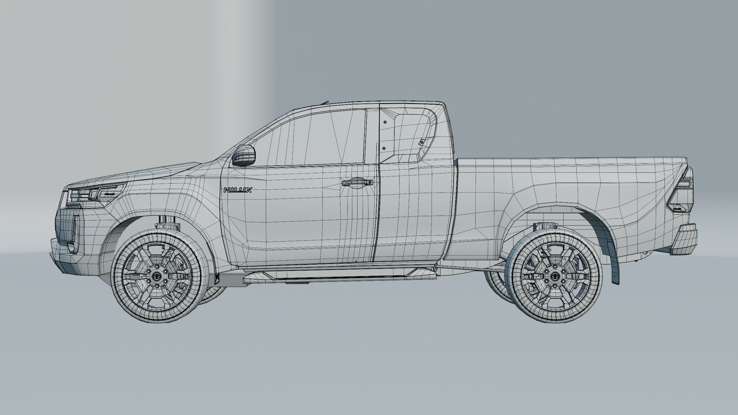 Toyota Hilux Xtra Cab 2021 Low-poly 3D model_16