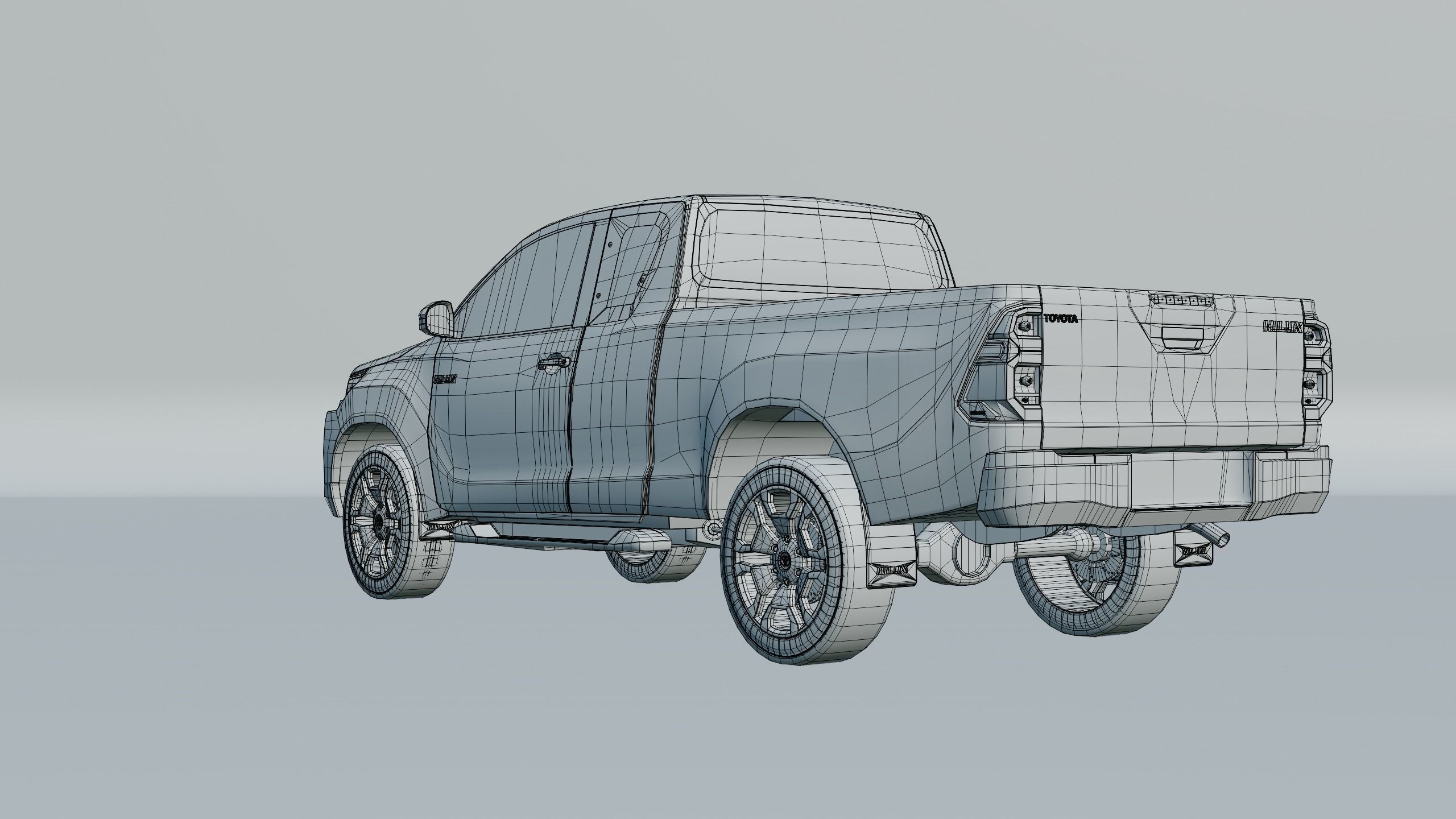 Toyota Hilux Xtra Cab 2021 Low-poly 3D model_17