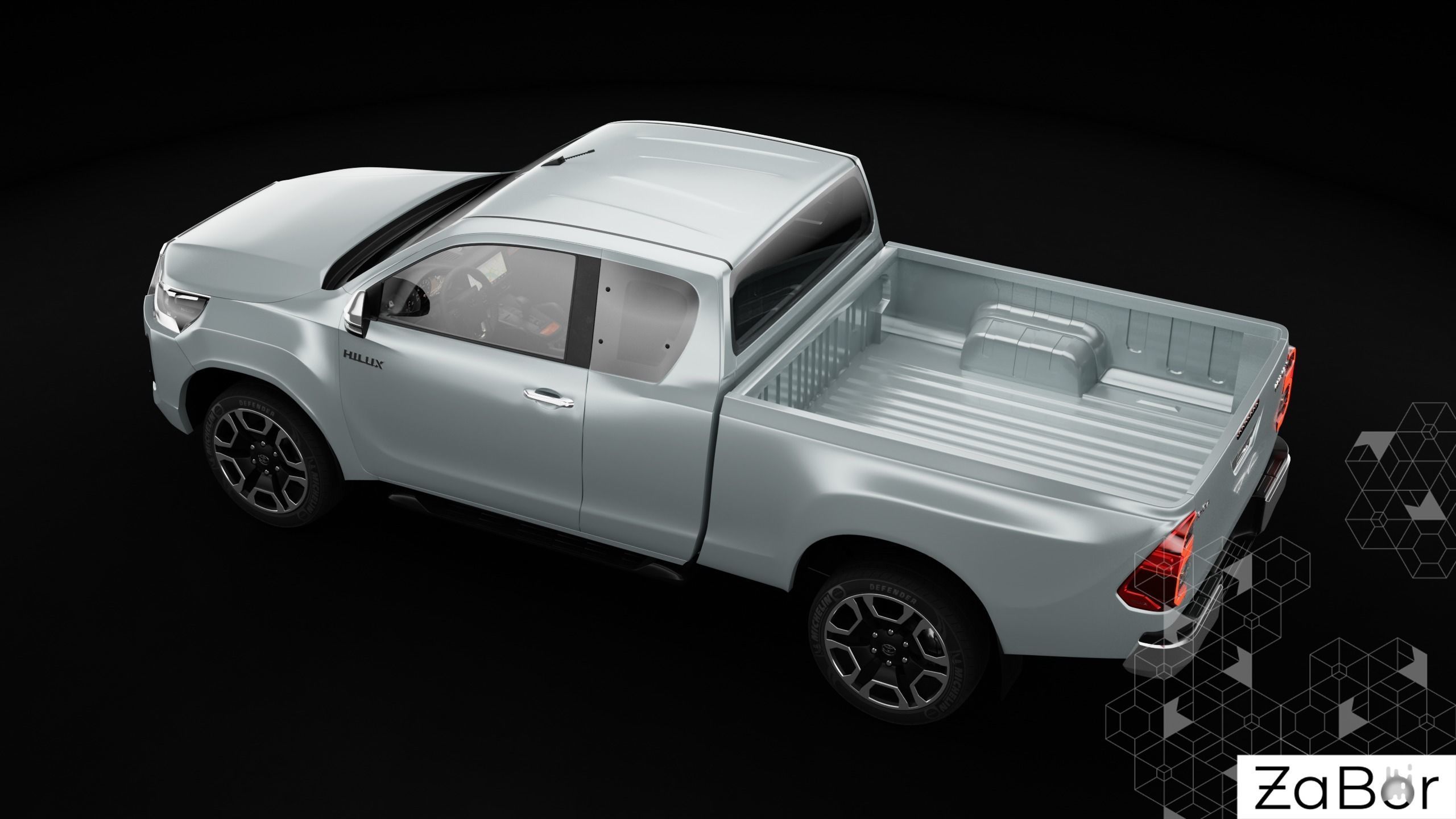 Toyota Hilux Xtra Cab 2021 Low-poly 3D model_8