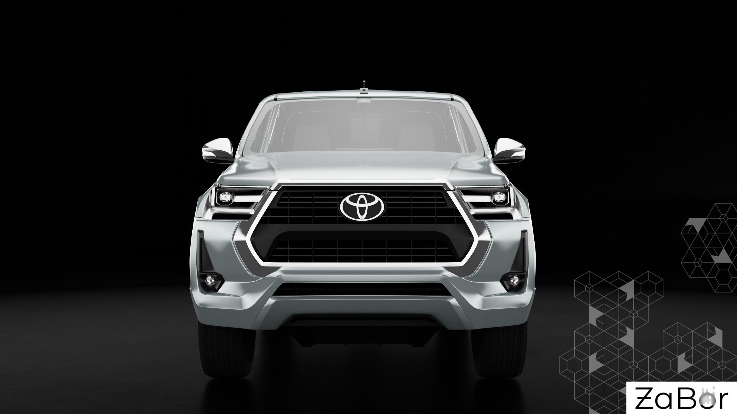 Toyota Hilux Xtra Cab 2021 Low-poly 3D model_9