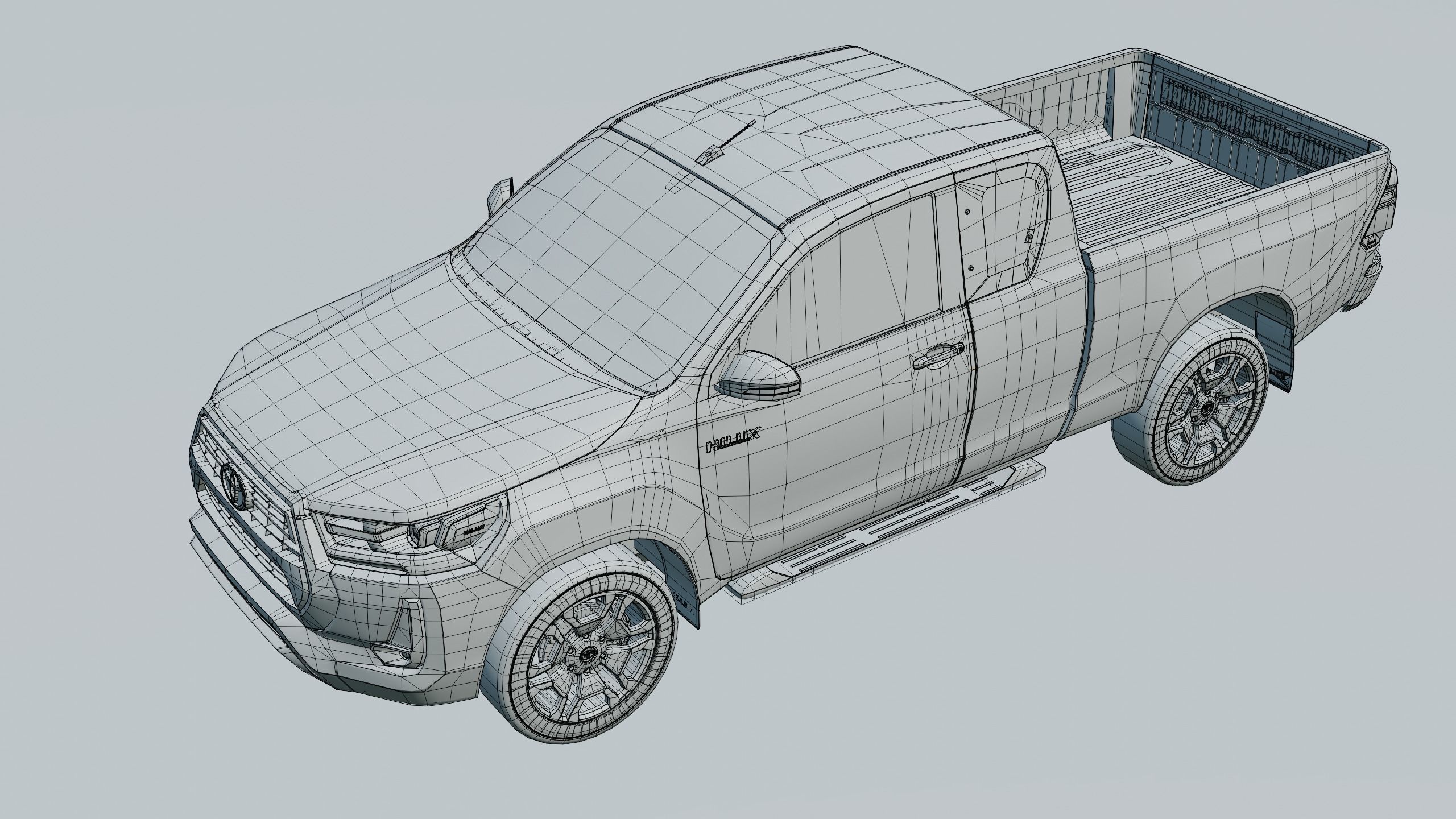 Toyota Hilux Xtra Cab 2021 Low-poly 3D model_18