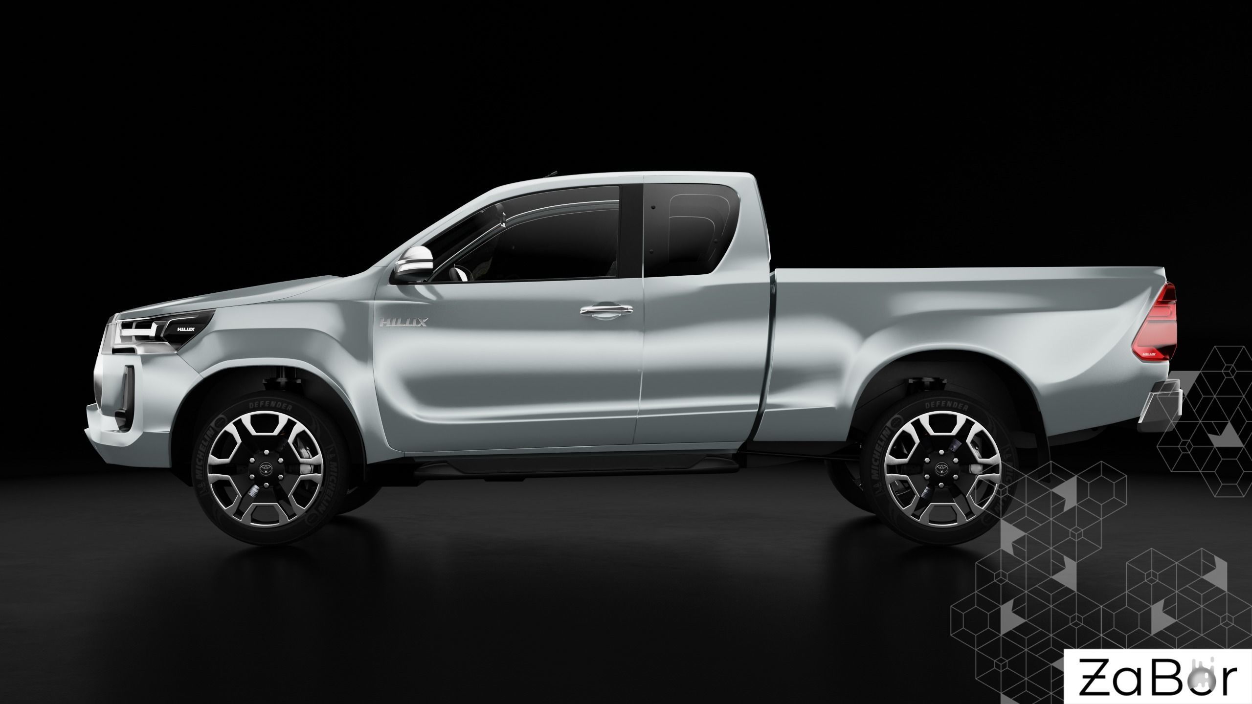 Toyota Hilux Xtra Cab 2021 Low-poly 3D model_1