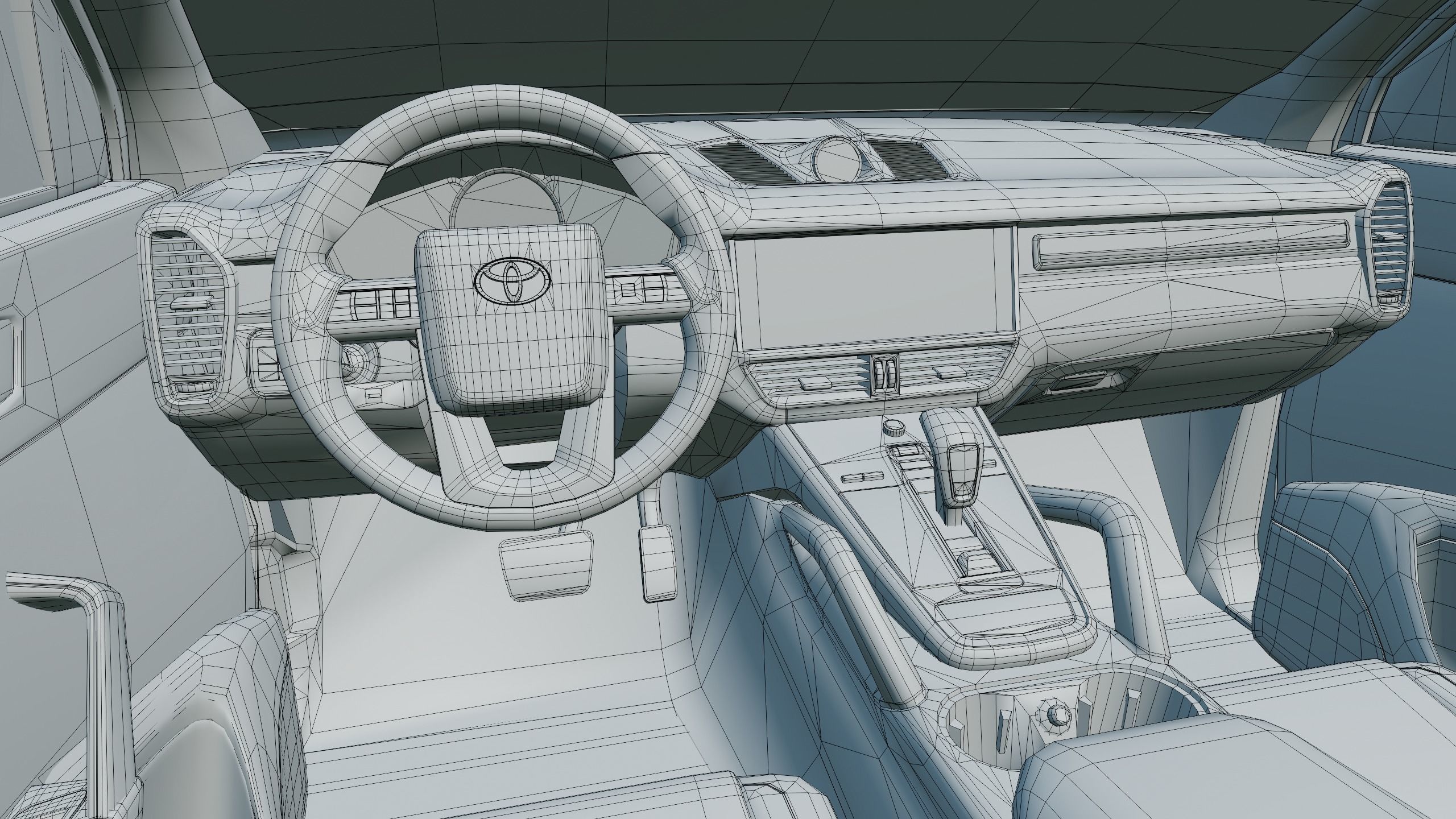 Toyota Hilux Xtra Cab 2021 Low-poly 3D model_28