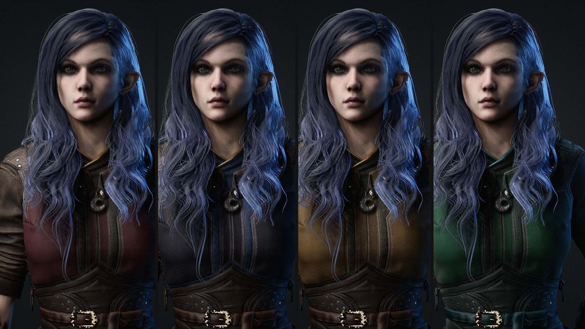 Medieval Fantasy girl - Game Ready Low-poly 3D model Low-poly 3D model_7