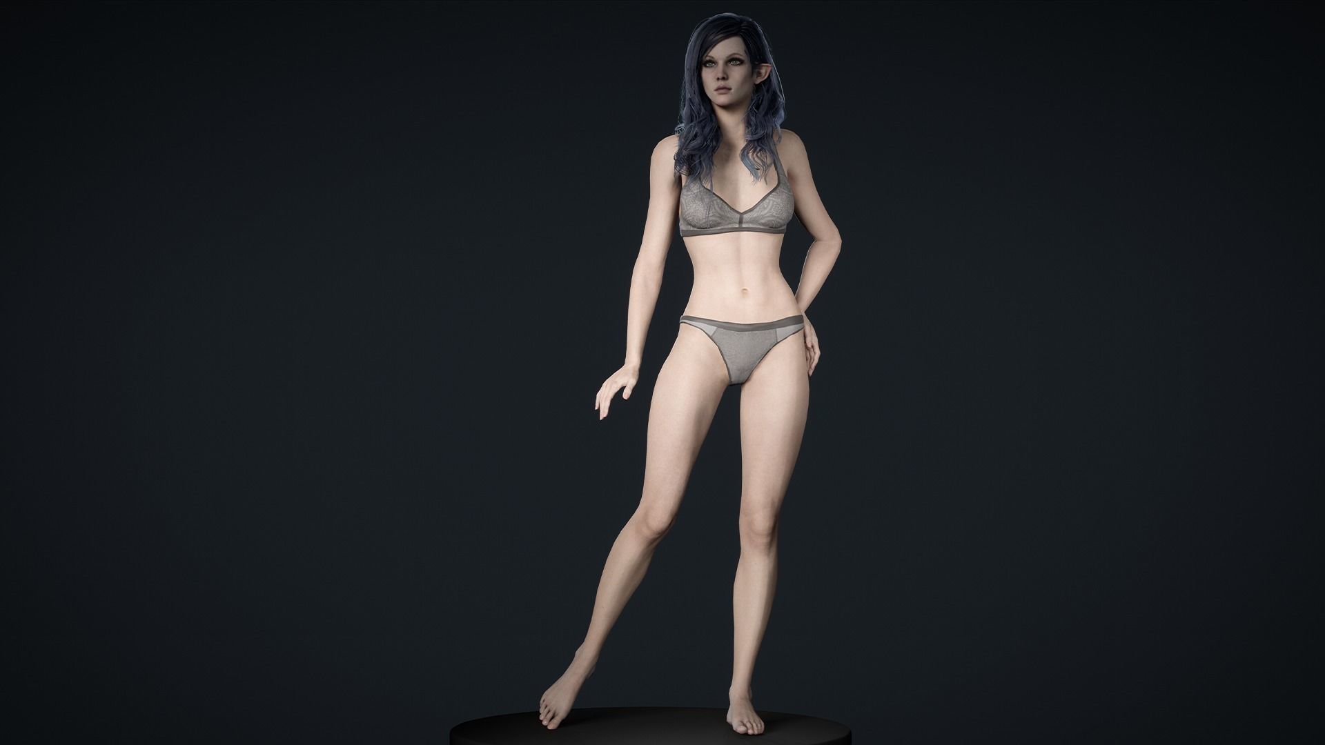 Medieval Fantasy girl - Game Ready Low-poly 3D model Low-poly 3D model_12
