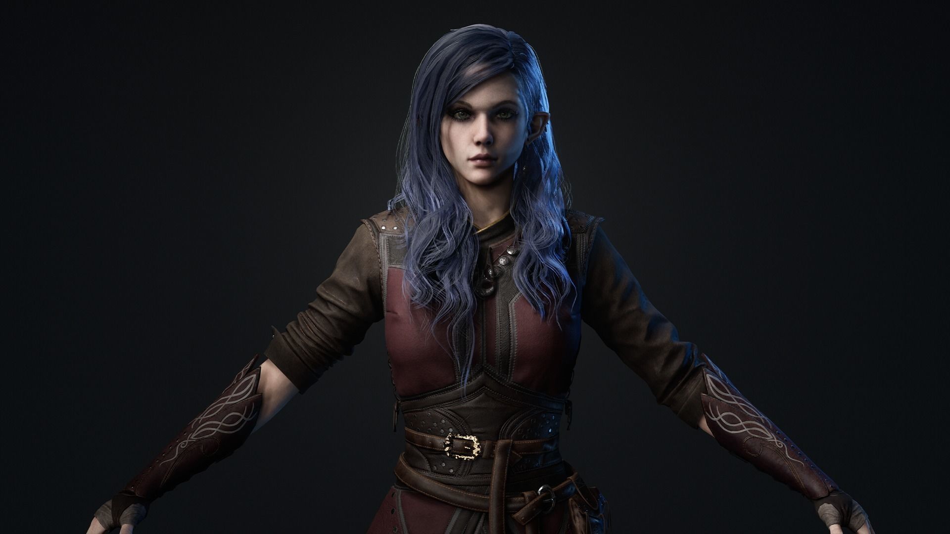 Medieval Fantasy girl - Game Ready Low-poly 3D model Low-poly 3D model_6