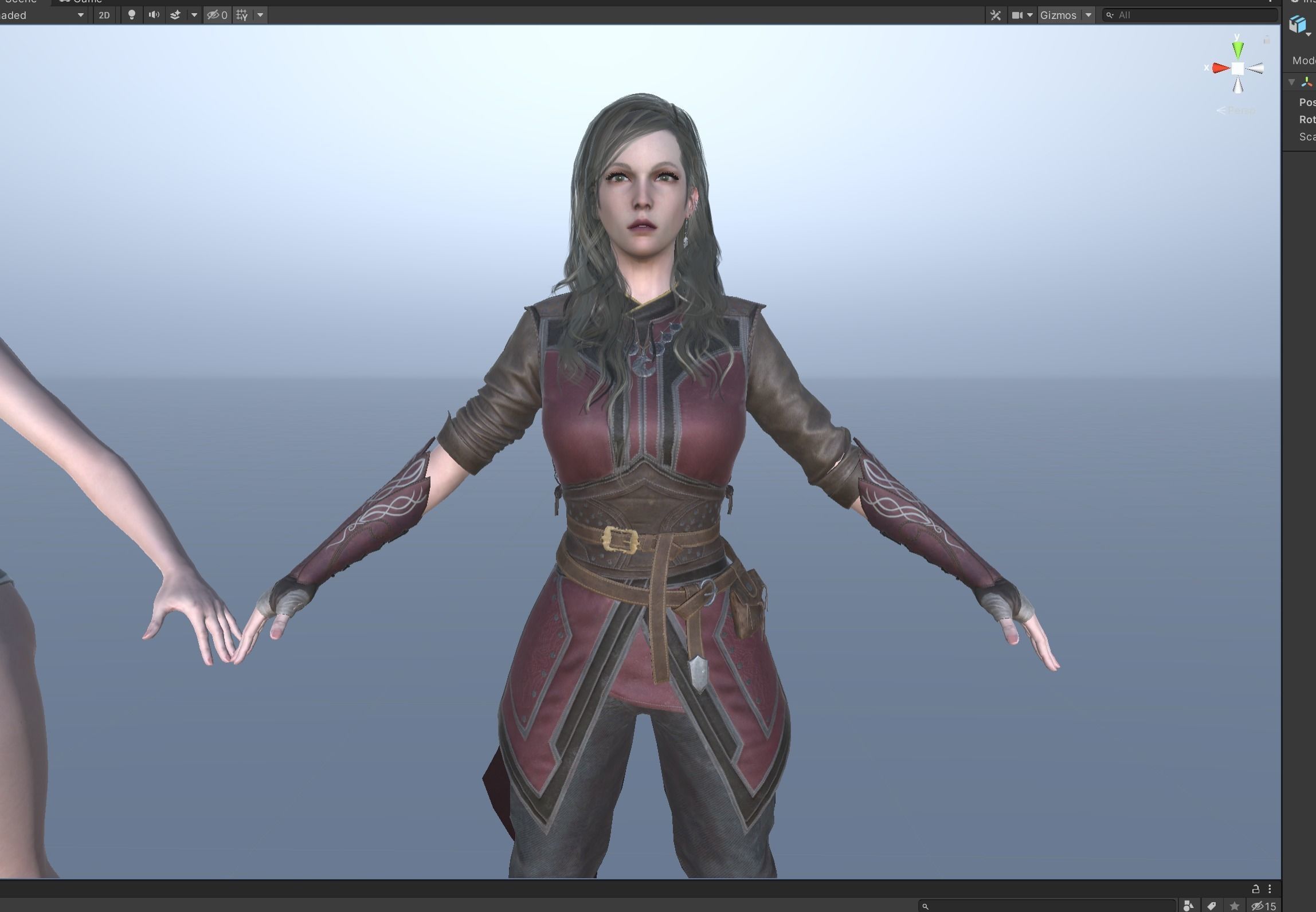 Medieval Fantasy girl - Game Ready Low-poly 3D model Low-poly 3D model_16
