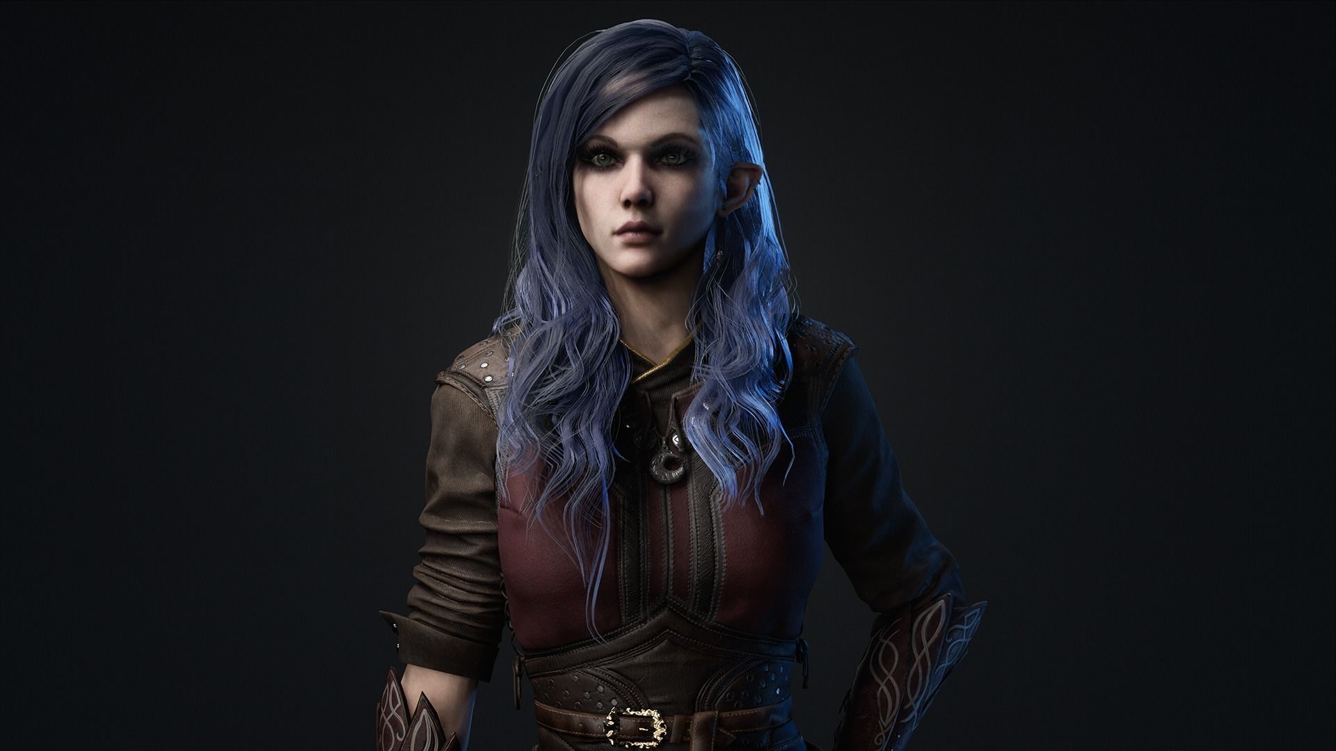 Medieval Fantasy girl - Game Ready Low-poly 3D model Low-poly 3D model_4