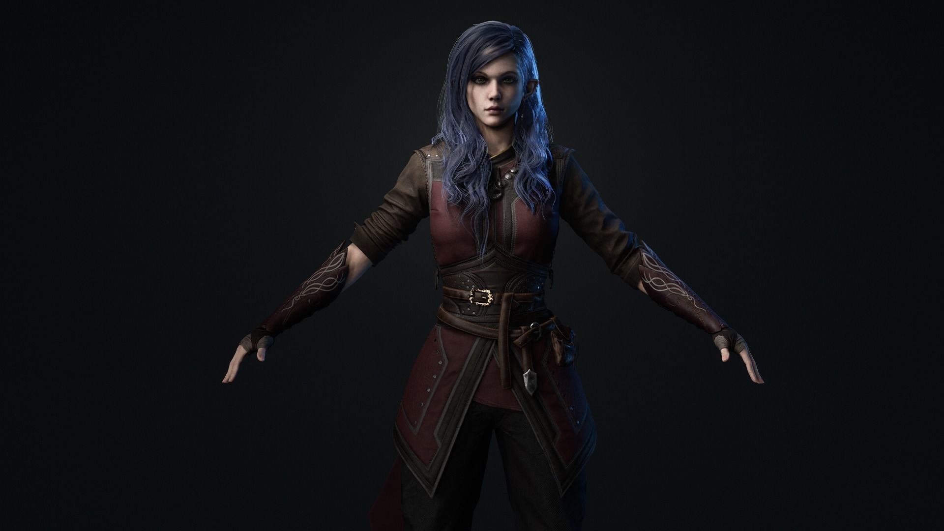 Medieval Fantasy girl - Game Ready Low-poly 3D model Low-poly 3D model_5