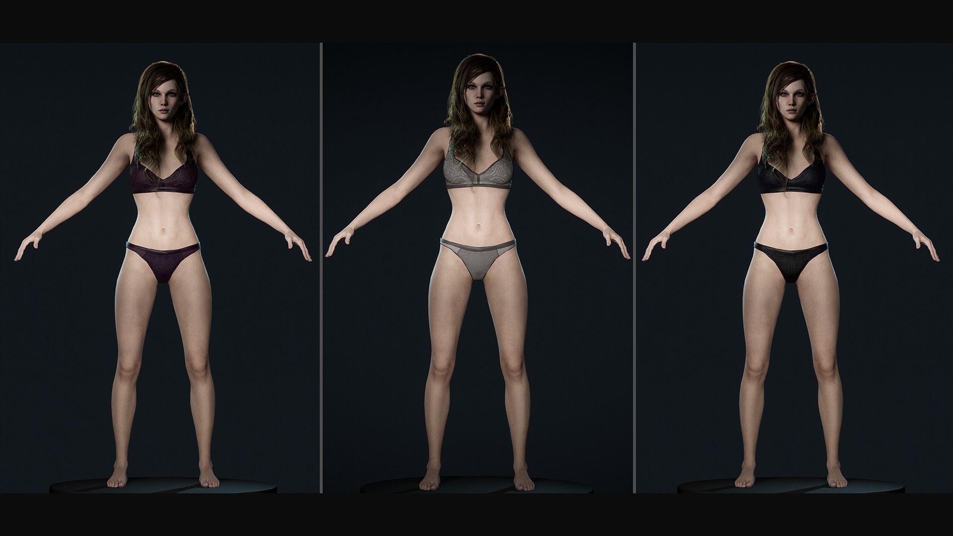 Medieval Fantasy girl - Game Ready Low-poly 3D model Low-poly 3D model_11