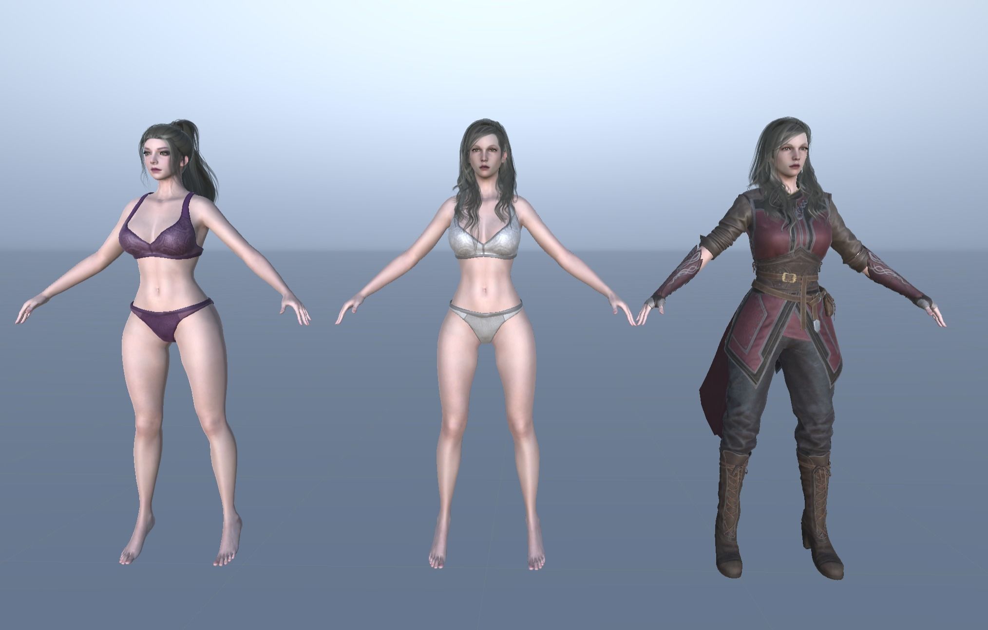 Medieval Fantasy girl - Game Ready Low-poly 3D model Low-poly 3D model_15