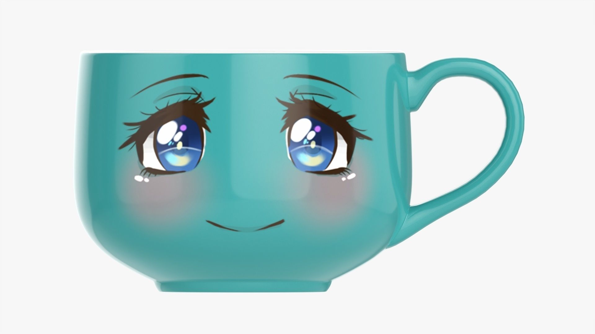 Coffee mug with handle 10 3D model_4