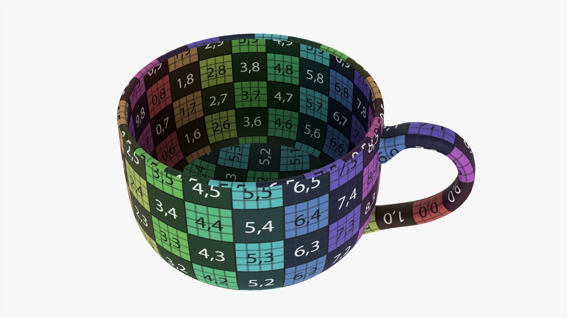 Coffee mug with handle 10 3D model_14