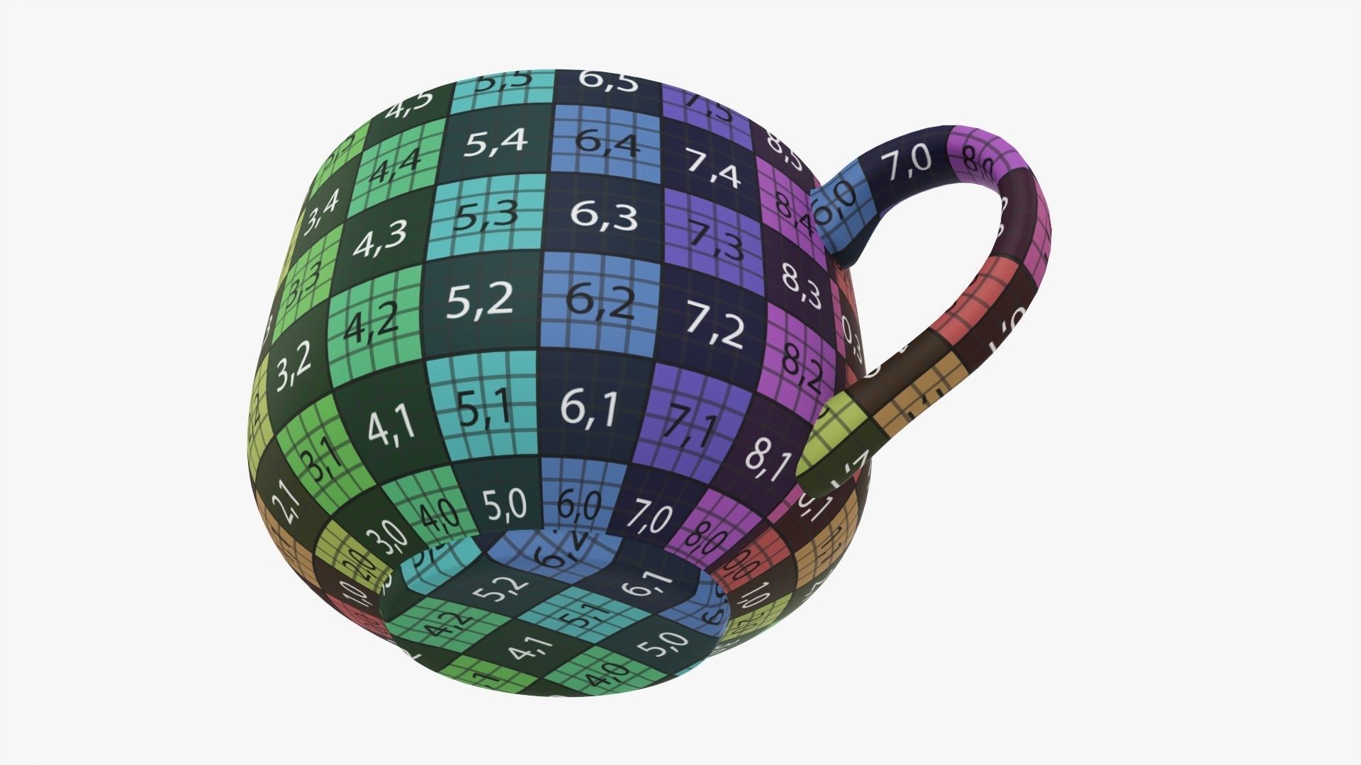 Coffee mug with handle 10 3D model_15