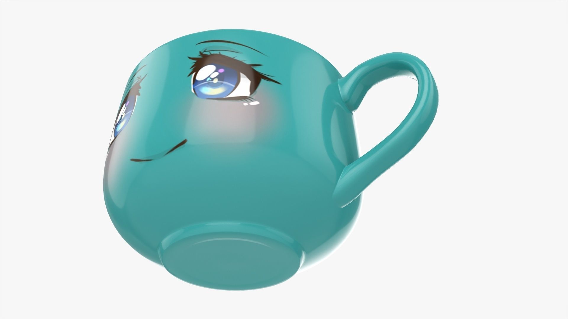 Coffee mug with handle 10 3D model_3