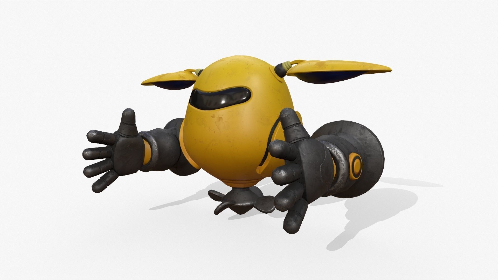 Robot smash Low-poly 3D model_1