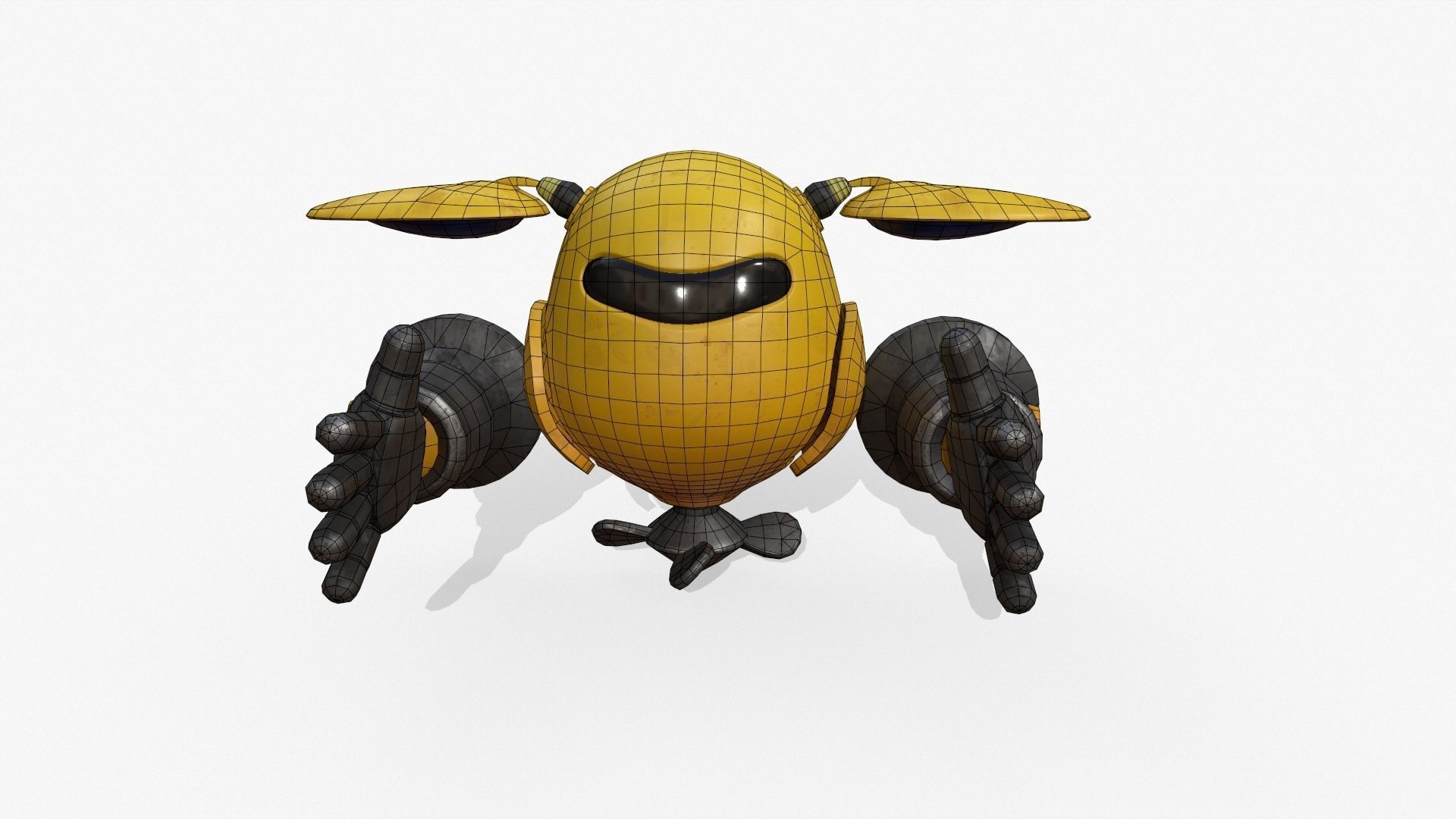 Robot smash Low-poly 3D model_6
