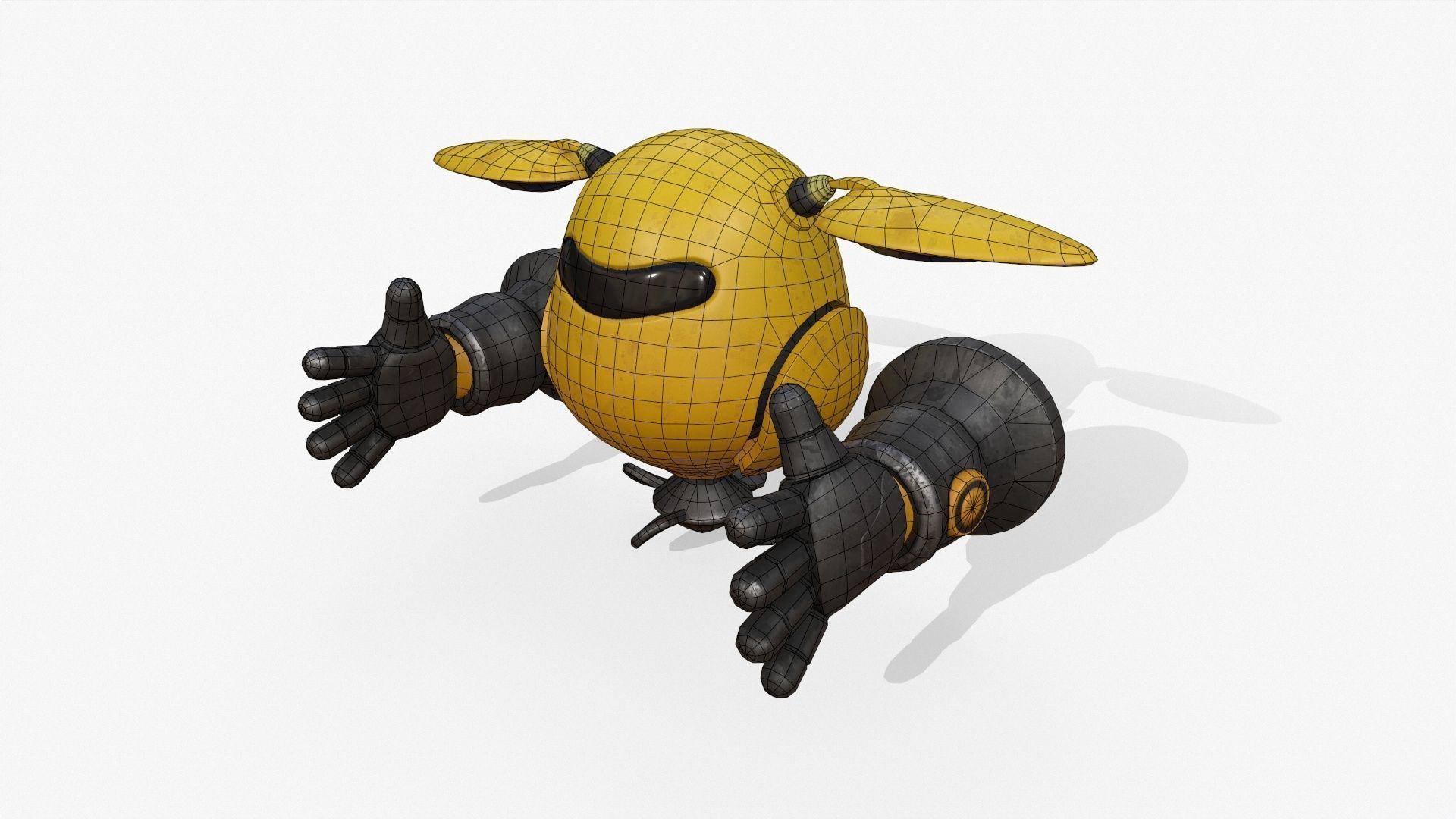 Robot smash Low-poly 3D model_7