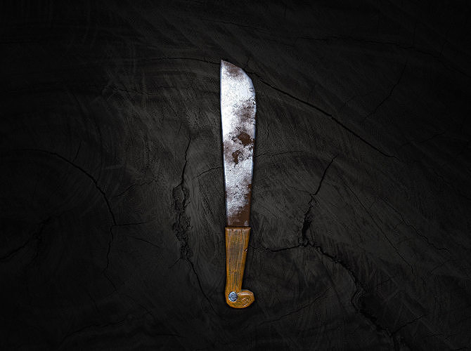 Brazilian rust Knife Low-poly 3D model