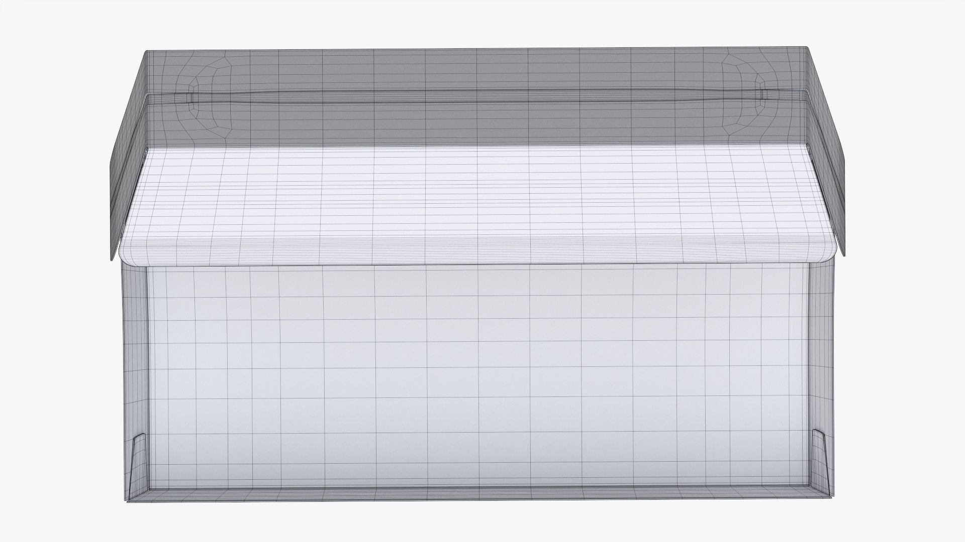 Paper box for fast food 01 large open 3D model_11