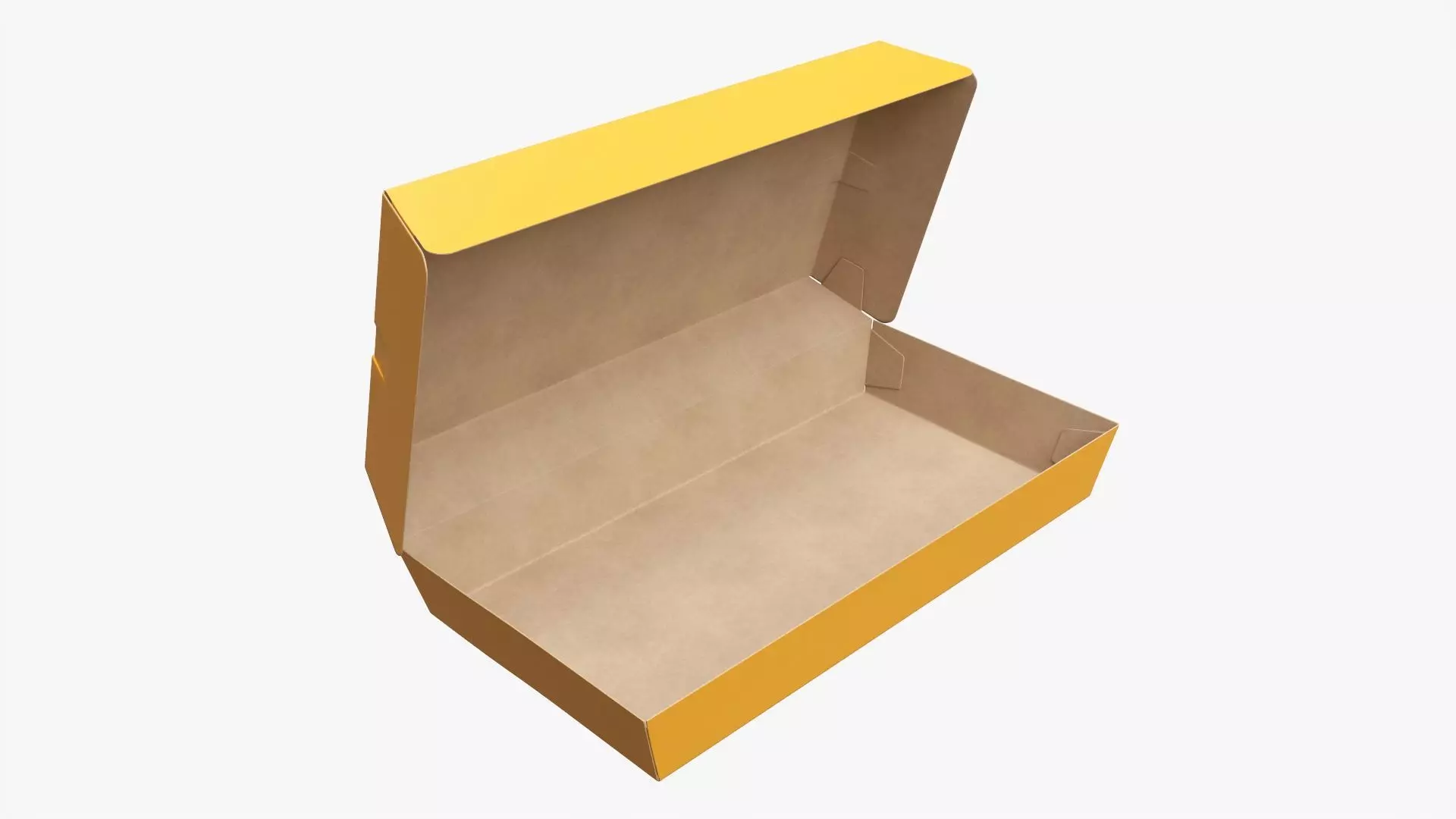 Paper box for fast food 01 large open 3D model_0