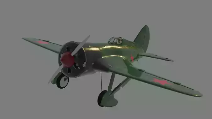 Soviet fighter aircraft Policarpov I-16 3D model