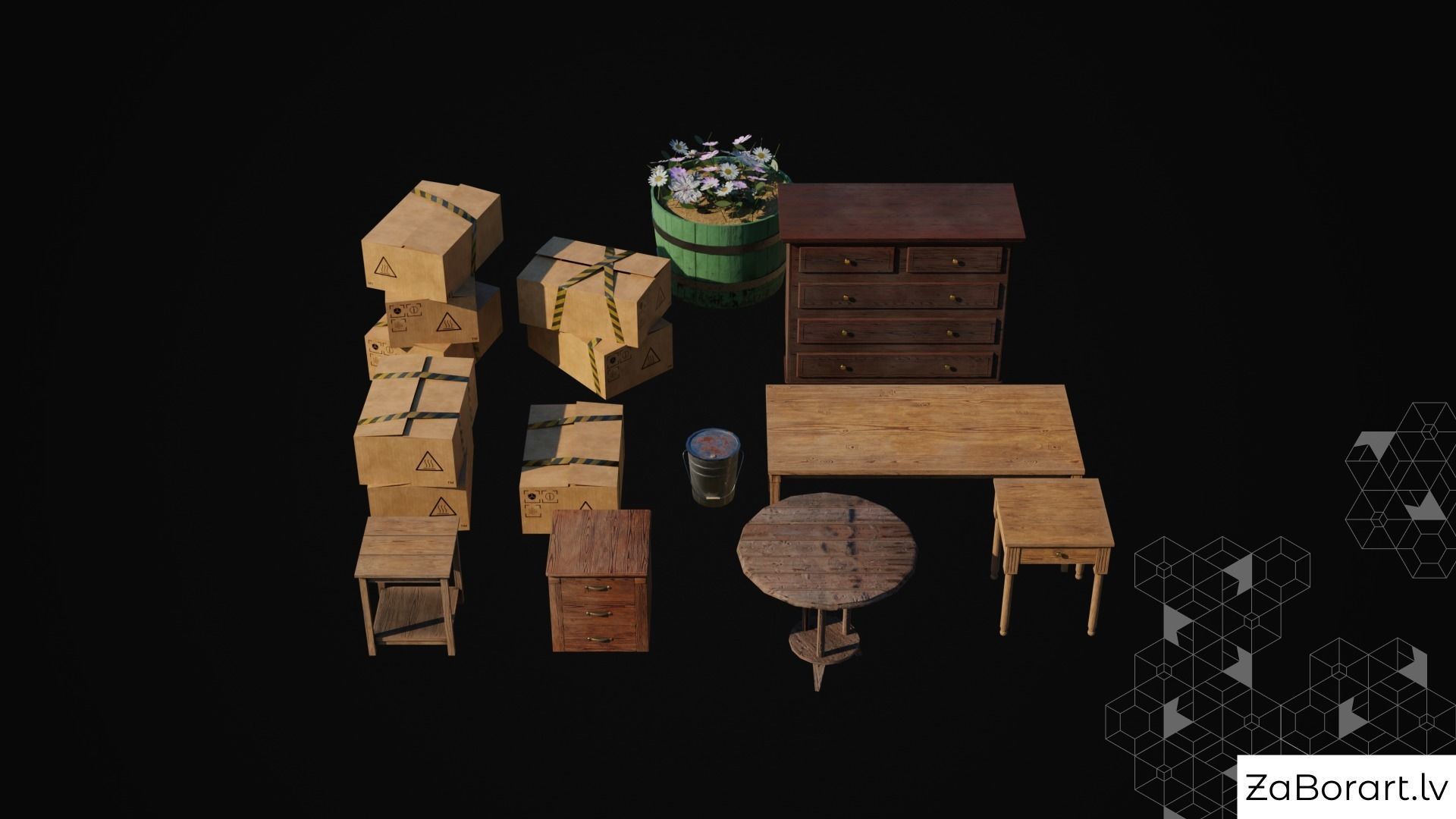 Location from FarCry5 but with cool Toyota Hilux Xtra Cab 2021 Low-poly 3D model_6