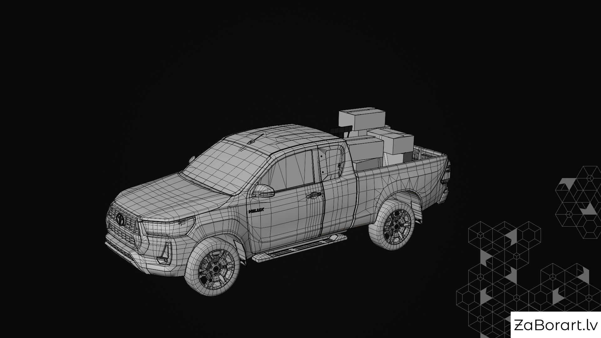 Location from FarCry5 but with cool Toyota Hilux Xtra Cab 2021 Low-poly 3D model_9