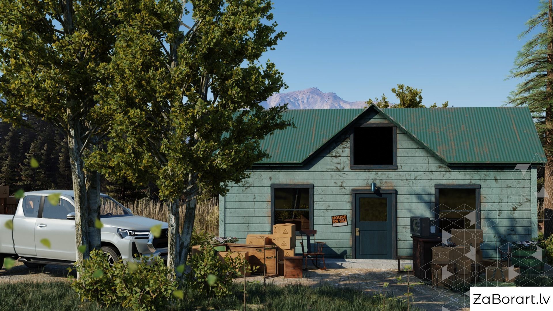 Location from FarCry5 but with cool Toyota Hilux Xtra Cab 2021 Low-poly 3D model_1