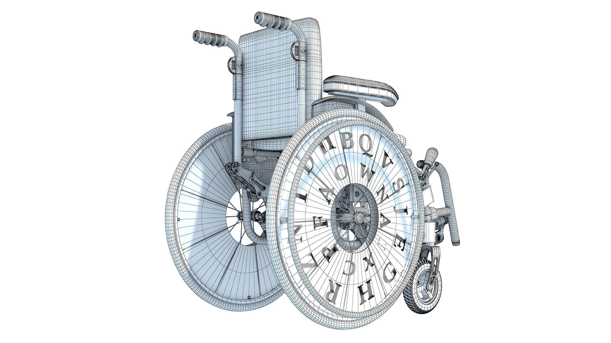 Wheelchair Wheel Chair for Kids 3D model_13