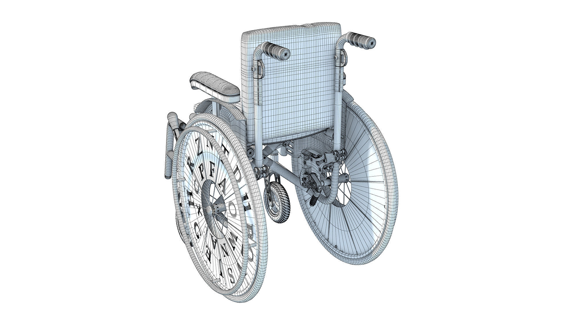 Wheelchair Wheel Chair for Kids 3D model_12